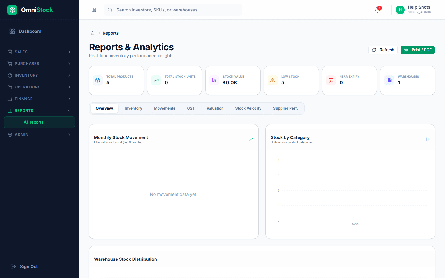 Export any report to CSV or PDF — screenshot of the feature